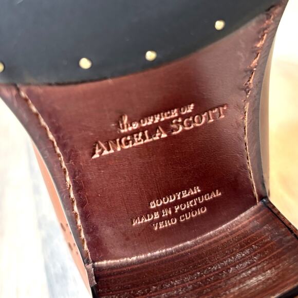 The Office of Angela Scott Mrs. Hazel Brogue Oxford Heels Brown Leather Size 9 - Picture 12 of 13